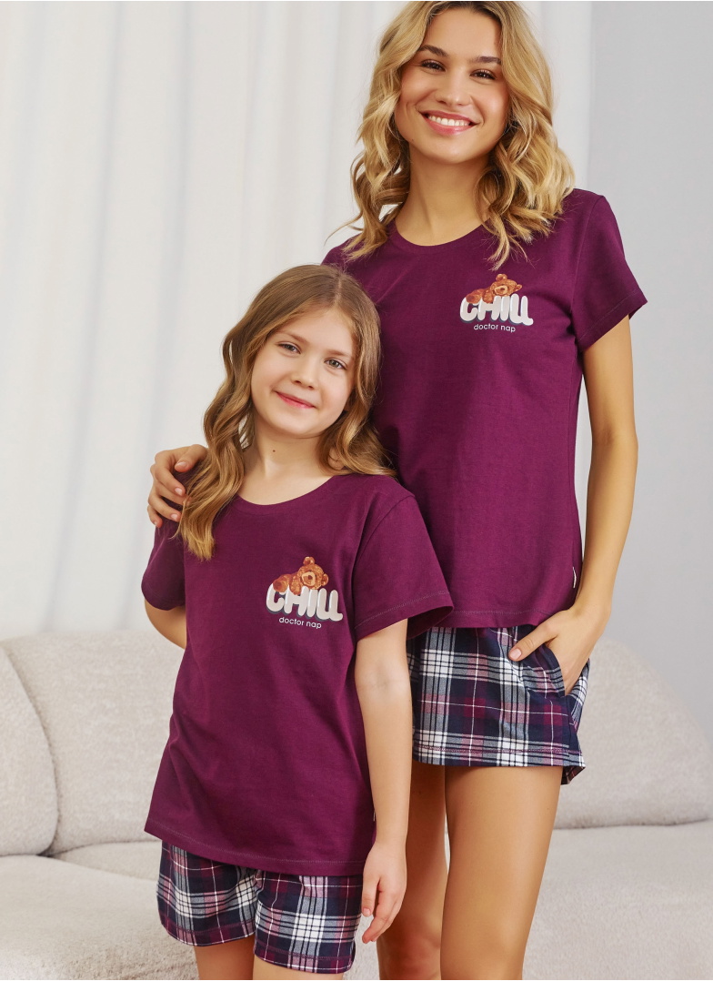 Pijama pentru copii DOCTOR NAP PDU.7202 burgundy