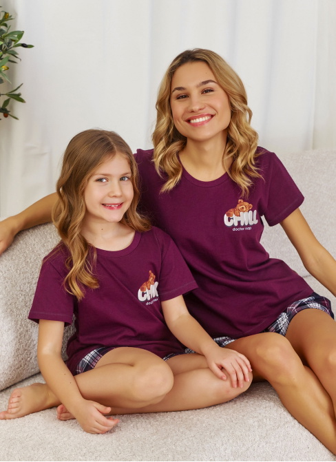 Pijama pentru copii DOCTOR NAP PDU.7202 burgundy