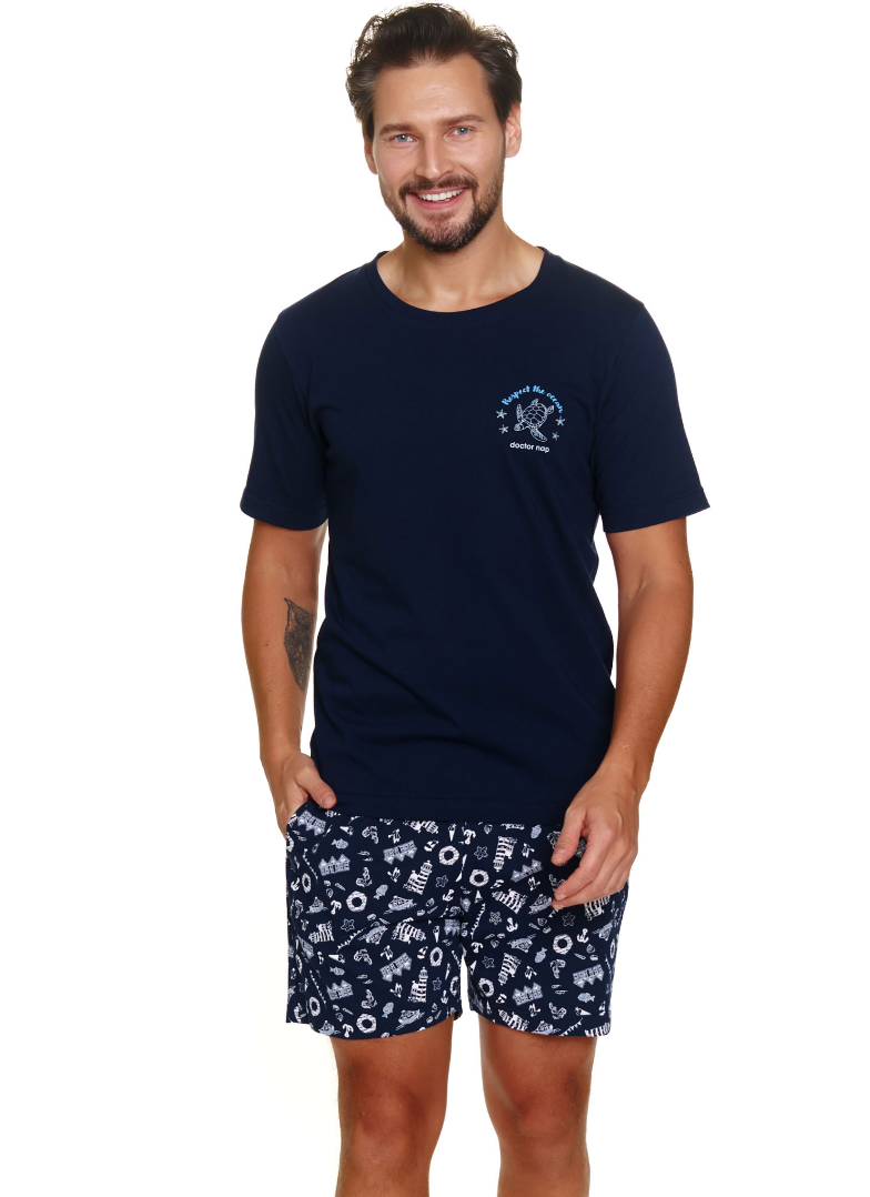 Pánské pyžamo DOCTOR NAP PMB.7210 NAVY BLUE