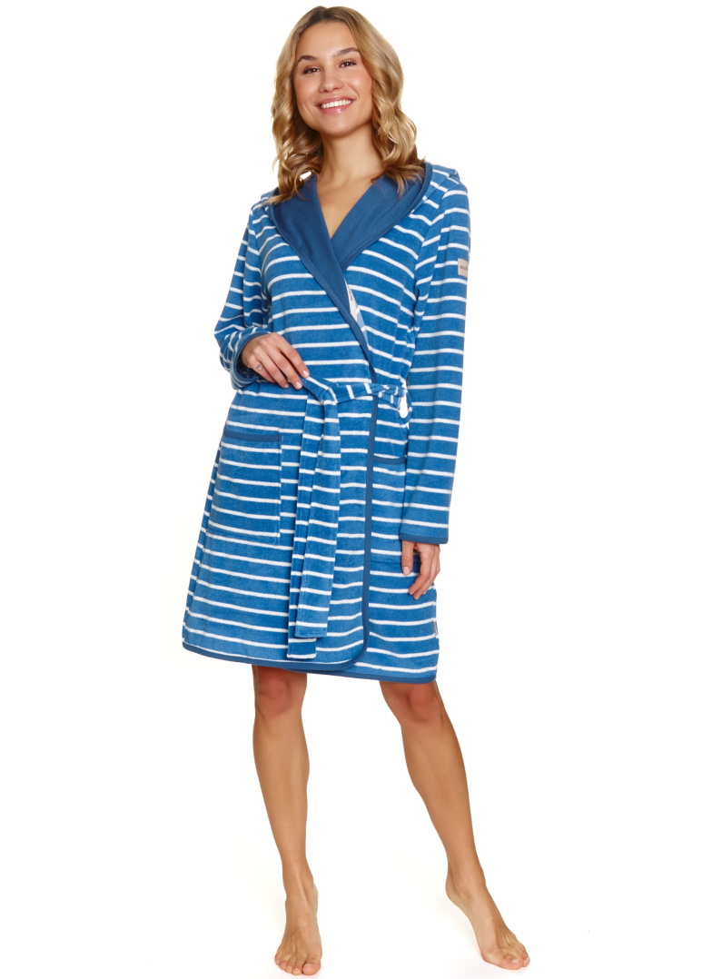 Szlafrok damski Doctor Nap SWW.7225 BLUE FROTTE