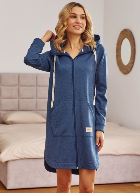 Szlafrok damski Doctor Nap SMZ.7228 INDIGO MELANGE