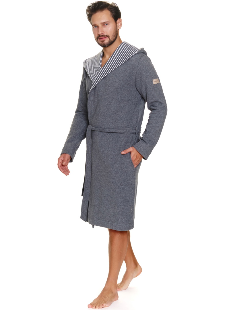 Szlafrok męski Doctor Nap SMW.7230 DARK GREY