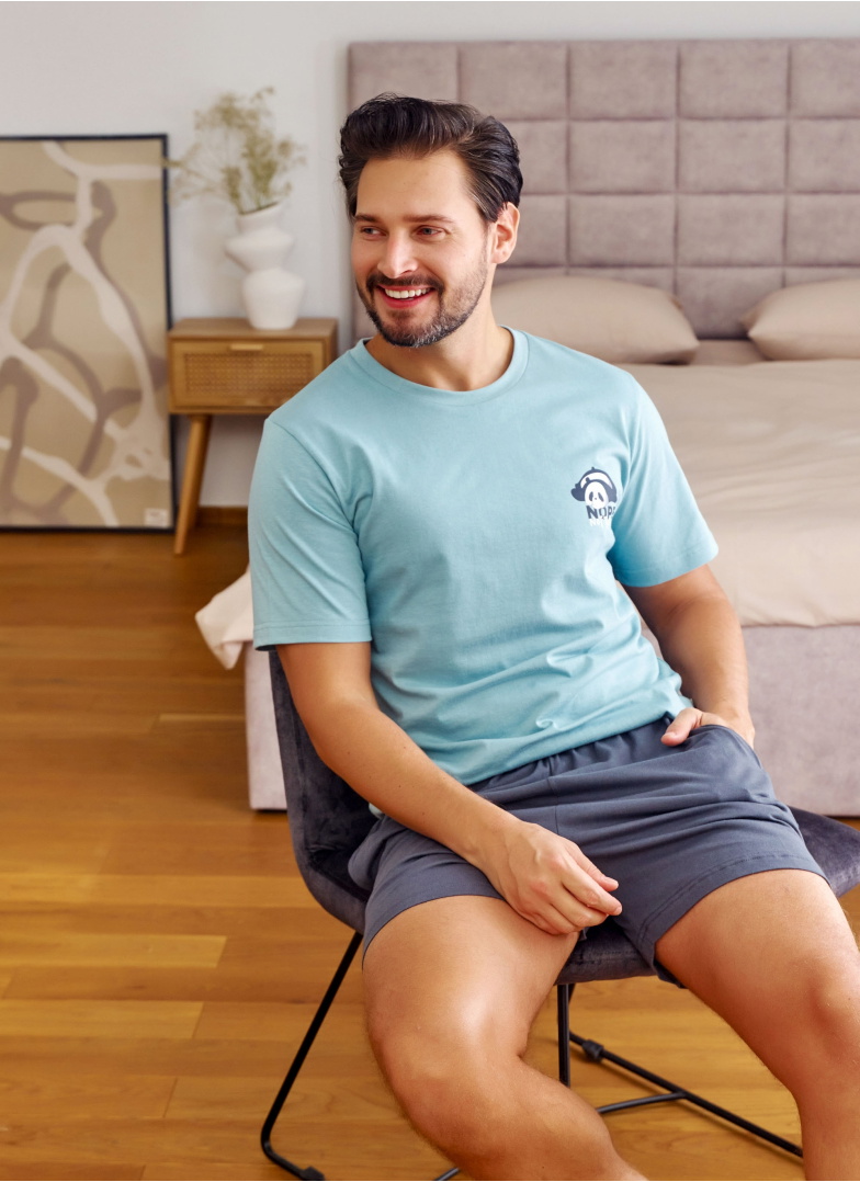 Piżama męska Doctor Nap PMB.7232 ICE BLUE