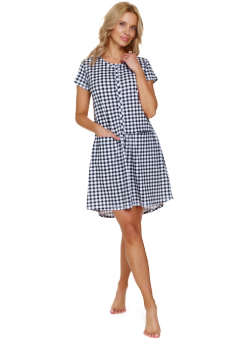 Noční košile DOCTOR NAP TCB.9444 BLACK CHECK