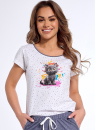 Pijama dama CORNETTE 053/299 BLACK CAT alb