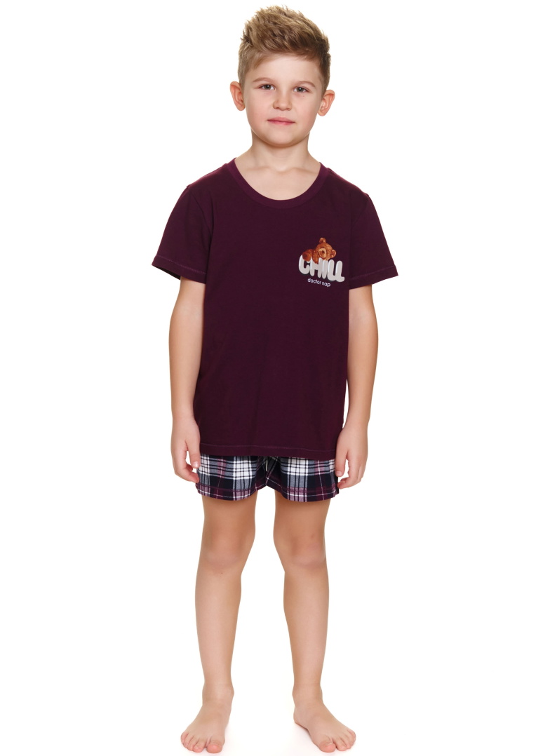 Set pijama pentru tată și fiu DOCTOR NAP 7201-7202 burgundy