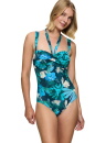 Costum de baie dintr-o singură piesă TRIUMPH SUMMER FLEUR OPD TURQUOISE - DARK COMBINATION