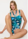 Jednodílné plavky TRIUMPH SUMMER FLEUR OPD TURQUOISE - DARK COMBINATION