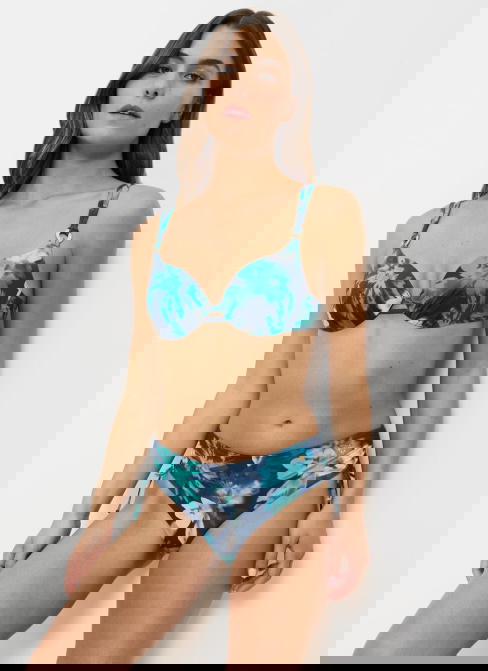 Fürdőruha alsó TRIUMPH SUMMER FLEUR MIDI X TURQUOISE - DARK COMBINATION