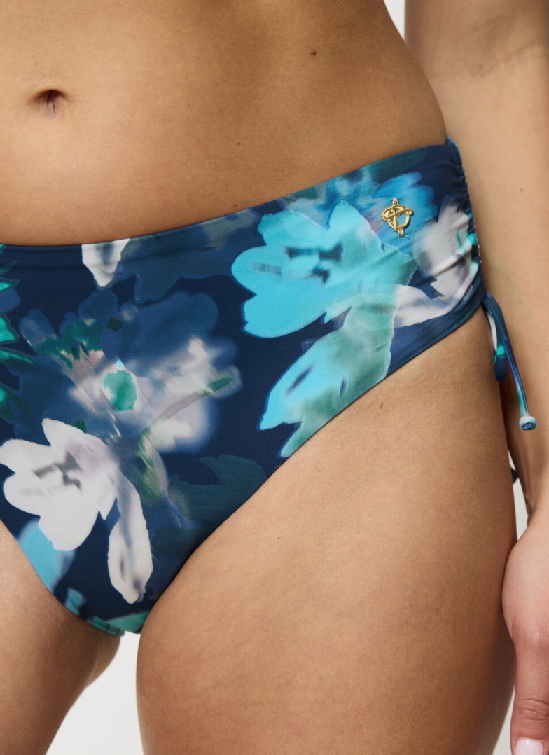 Fürdőruha alsó TRIUMPH SUMMER FLEUR MIDI X TURQUOISE - DARK COMBINATION