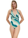 Jednodílné plavky TRIUMPH SUMMER MIX & MATCH OP PLUNGE PT BLUE - LIGHT COMBINATION
