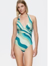 Egyrészes fürdőruha TRIUMPH SUMMER MIX & MATCH OP PLUNGE PT BLUE - LIGHT COMBINATION