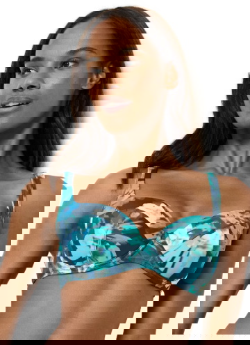 Fürdőruha felső TRIUMPH SUMMER FLEUR WP 01 TURQUOISE - DARK COMBINATION