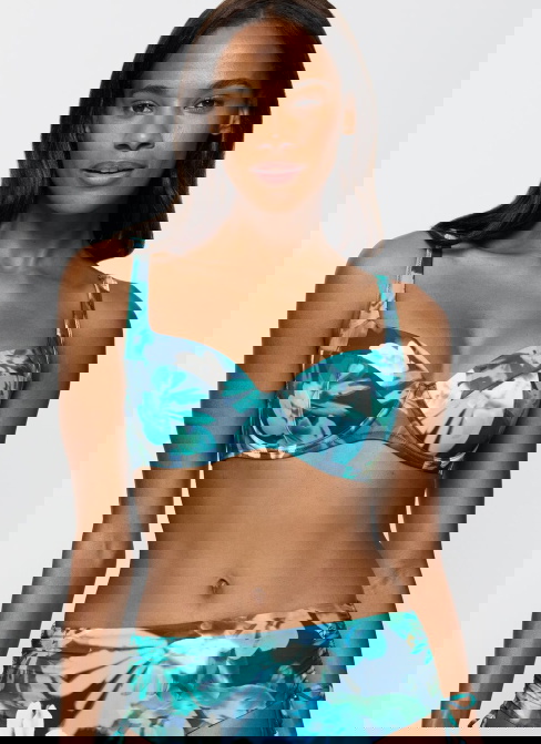 Top costum de baie TRIUMPH SUMMER FLEUR WP 01 TURQUOISE - DARK COMBINATION