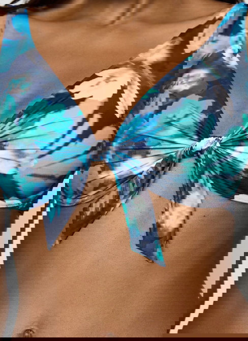 Fürdőruha felső TRIUMPH SUMMER FLEUR W TURQUOISE - DARK COMBINATION