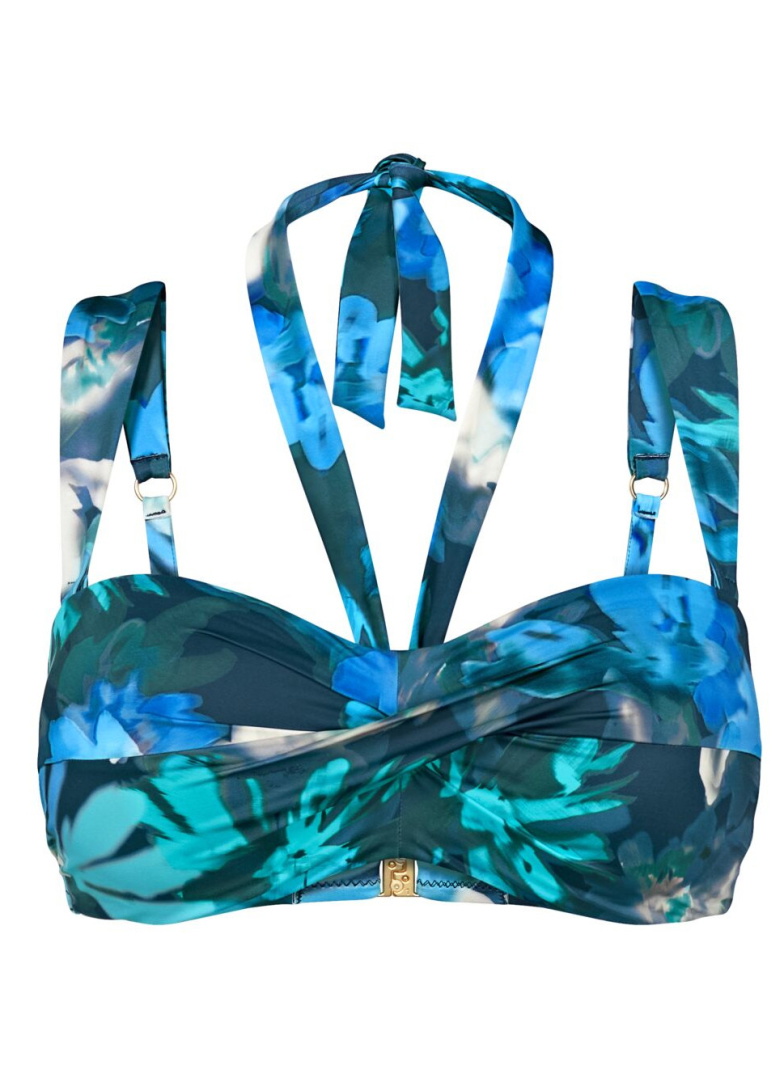 Fürdőruha felső TRIUMPH SUMMER FLEUR DP TURQUOISE - DARK COMBINATION