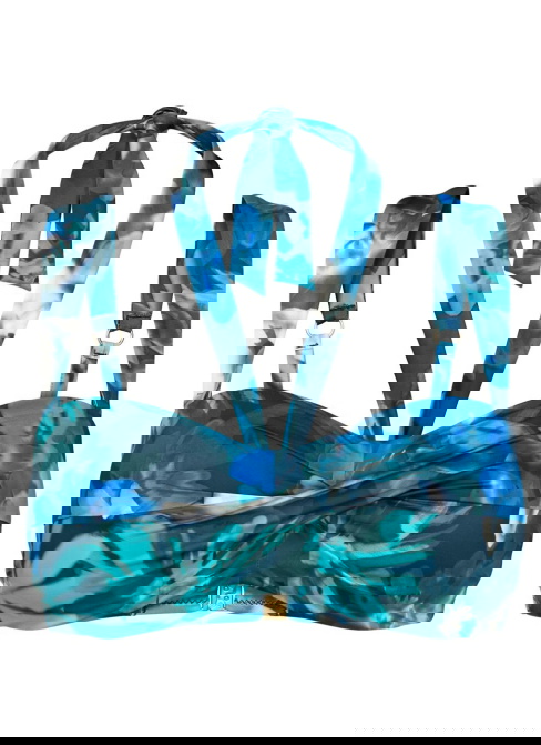 Fürdőruha felső TRIUMPH SUMMER FLEUR DP TURQUOISE - DARK COMBINATION
