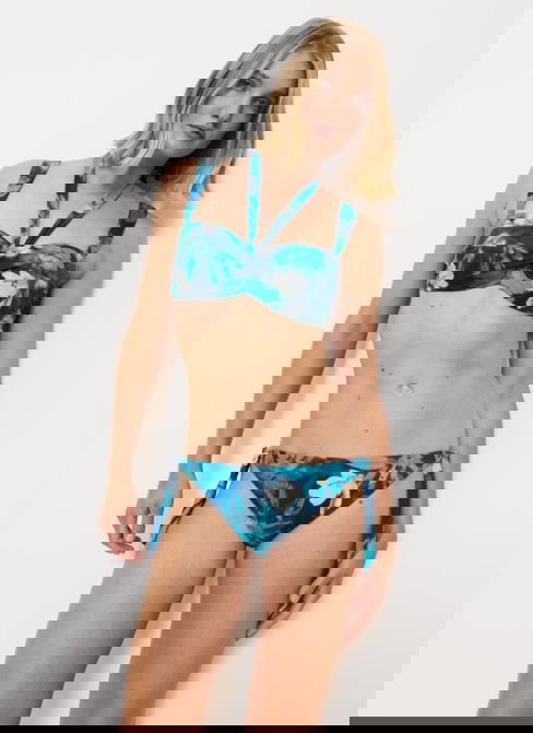 Fürdőruha felső TRIUMPH SUMMER FLEUR DP TURQUOISE - DARK COMBINATION
