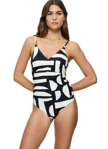 Costum de baie dintr-o singură piesă TRIUMPH SUMMER ALLURE OP 01 WHITE - DARK COMBINATION