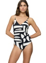 Costum de baie dintr-o singură piesă TRIUMPH SUMMER ALLURE OP 01 WHITE - DARK COMBINATION