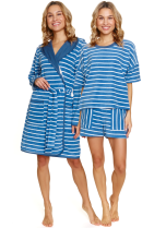Souprava pyžama a županu DOCTOR NAP 7226-7225 BLUE FROTTE