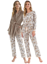 Set pijama și halat CANA 140-422 TAUPE