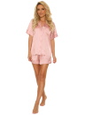 Set halat și pijama din satin DE LAFENSE CORDELIA roz