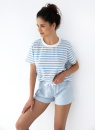 Pijama dama SENSIS LATOYA albastru-alb