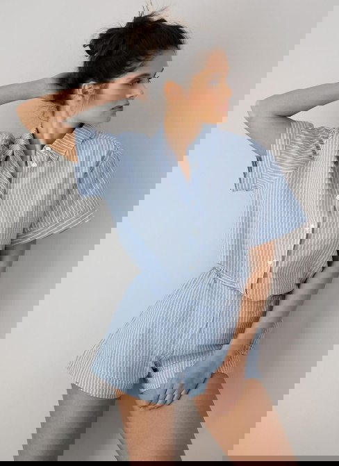 Dámské rozepínací pyžamo SENSIS JANY modrá