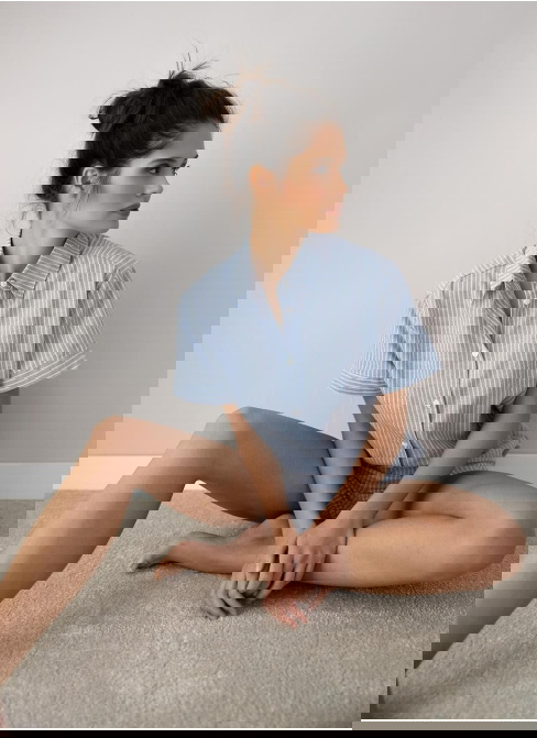 Dámské rozepínací pyžamo SENSIS JANY modrá