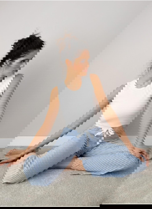 Dámské pyžamo SENSIS DAGNA smetanová-modrá