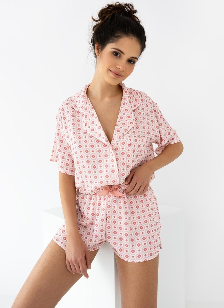 Pijama de damă cu nasturi SENSIS PENELOPA ecru