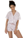 Pijama de damă cu nasturi SENSIS AGATHA violet deschis