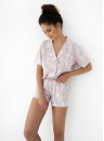 Pijama de damă cu nasturi SENSIS AGATHA violet deschis