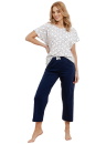 Pijama dama TARO DEMI 3418 ecru-albastru închis