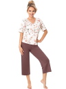 Pijama dama DONNA AMARIS 3/4 ecru-maro