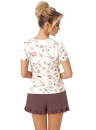 Pijama dama DONNA AMARIS SHORT ecru-maro