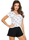 Női pizsama DONNA SHEEP SHORT fehér-fekete