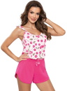 Női pizsama DONNA CHERRY TOP fuchsia