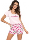 Női pizsama DONNA CHERRY SHORT rózsaszín
