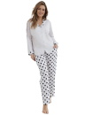 Pijama de damă cu nasturi CANA 149 gri melange