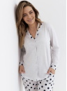 Pijama de damă cu nasturi CANA 149 gri melange