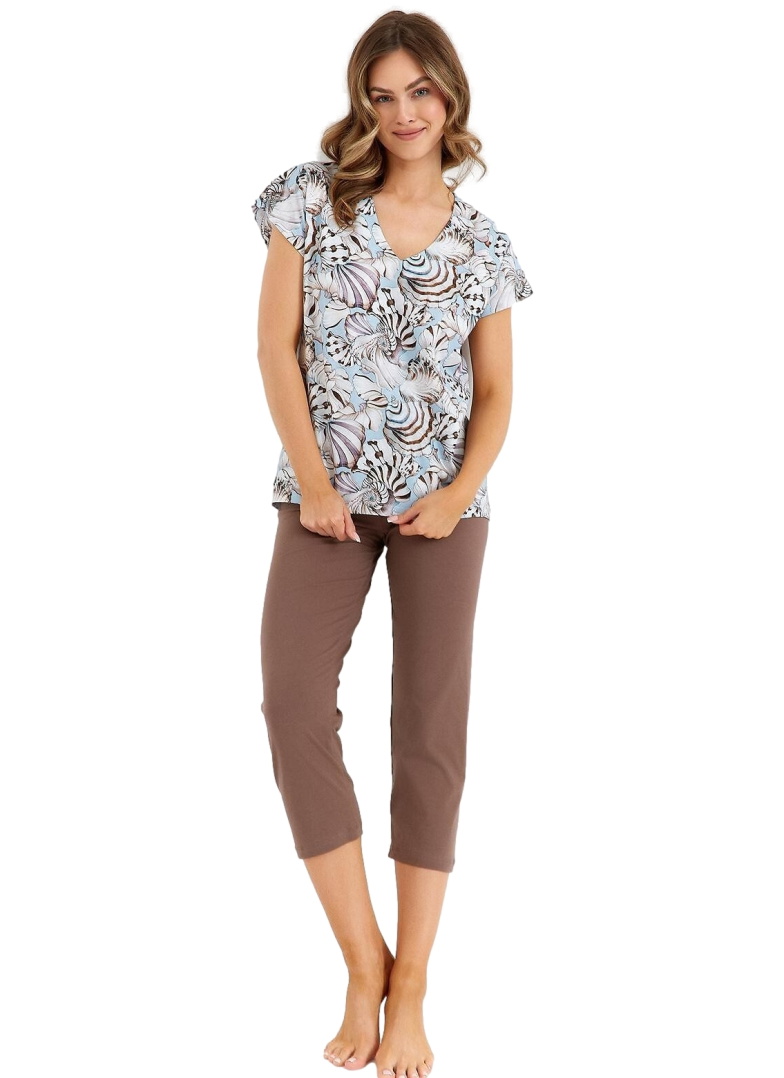 Pijama dama CANA 483 albastru-ciocolată