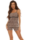 Pijama dama DE LAFENSE 863 KENDALL maro panteră