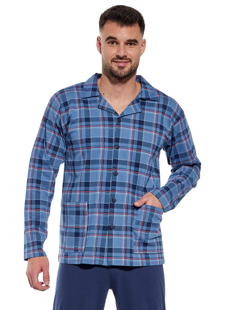 Pijama bărbătească cu nasturi CORNETTE 114/68 blugi