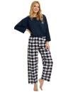 Pijama dama TARO ASTRID 3441 albastru închis FLANEL