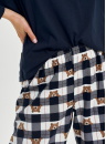 Pijama dama TARO ASTRID 3441 albastru închis FLANEL