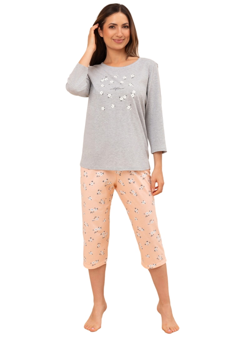 Pijama dama REGINA 707 melange deschis