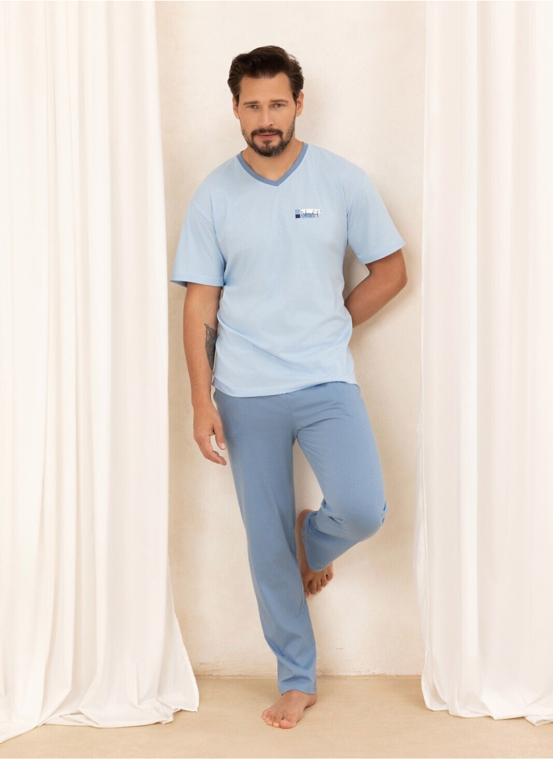 Pijama bărbați REGINA 498 albastru deschis