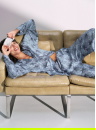 Pijama de damă cu nasturi TRIUMPH BOYFRIEND FIT PW 03 BLUE COMBINATION